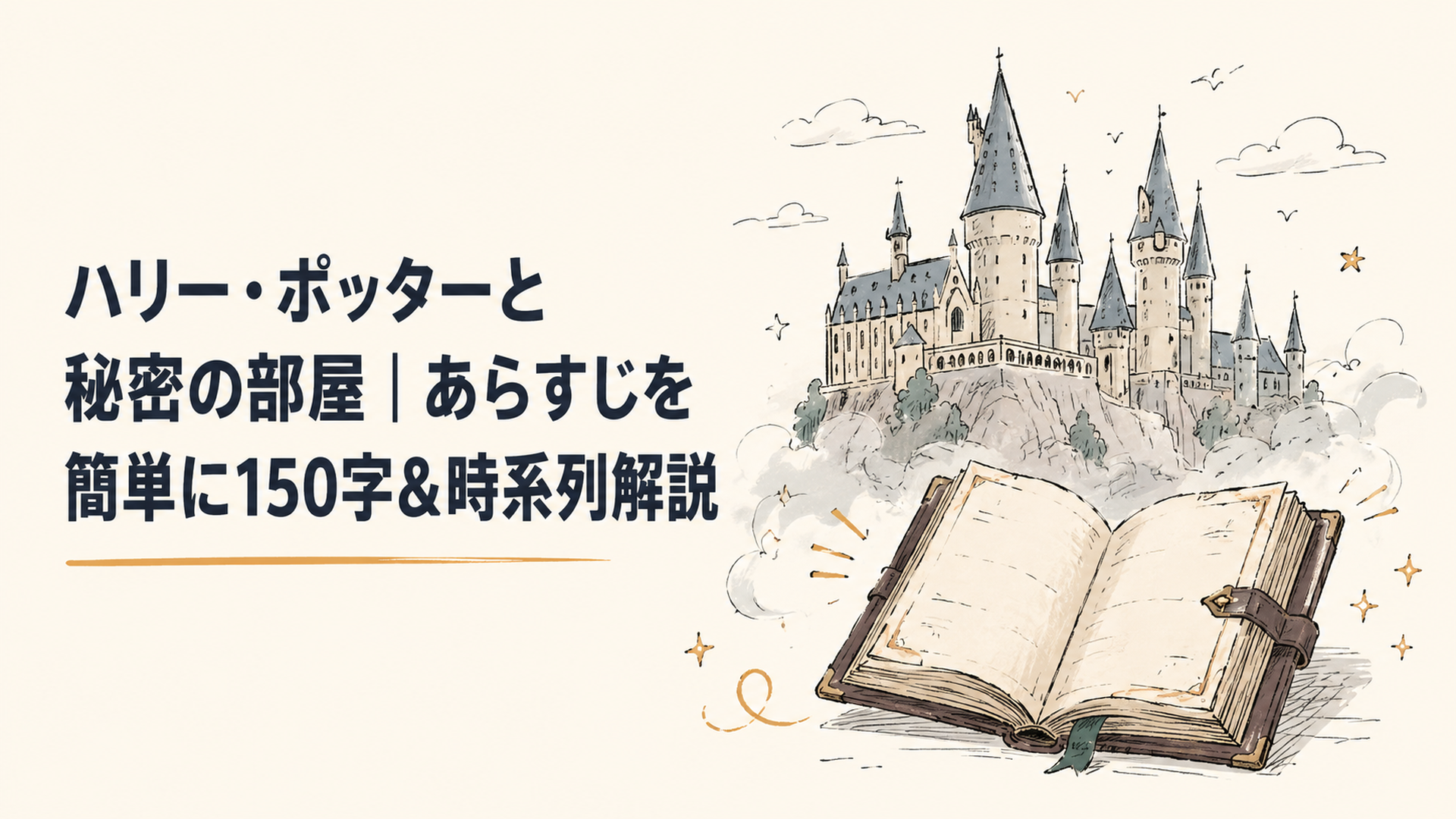霧のかかった古城と、開かれた古い日記帳